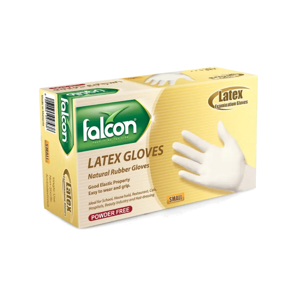 FALCON LATEX GLOVES POWDER FREE S 10x100PCS