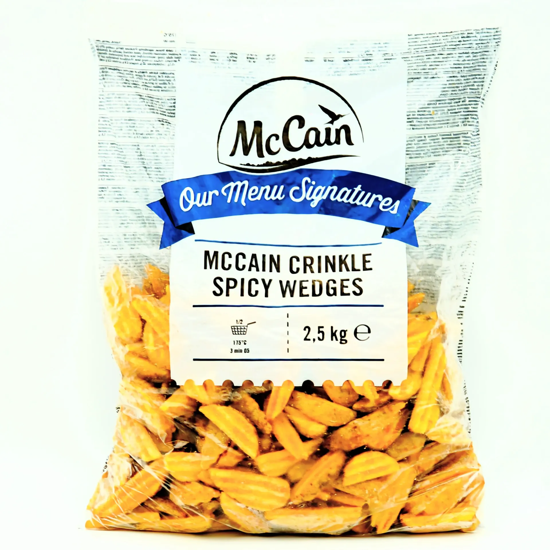 MCCAIN SPICY WEDGES CRINKLE CUT FRIES 2.5KG