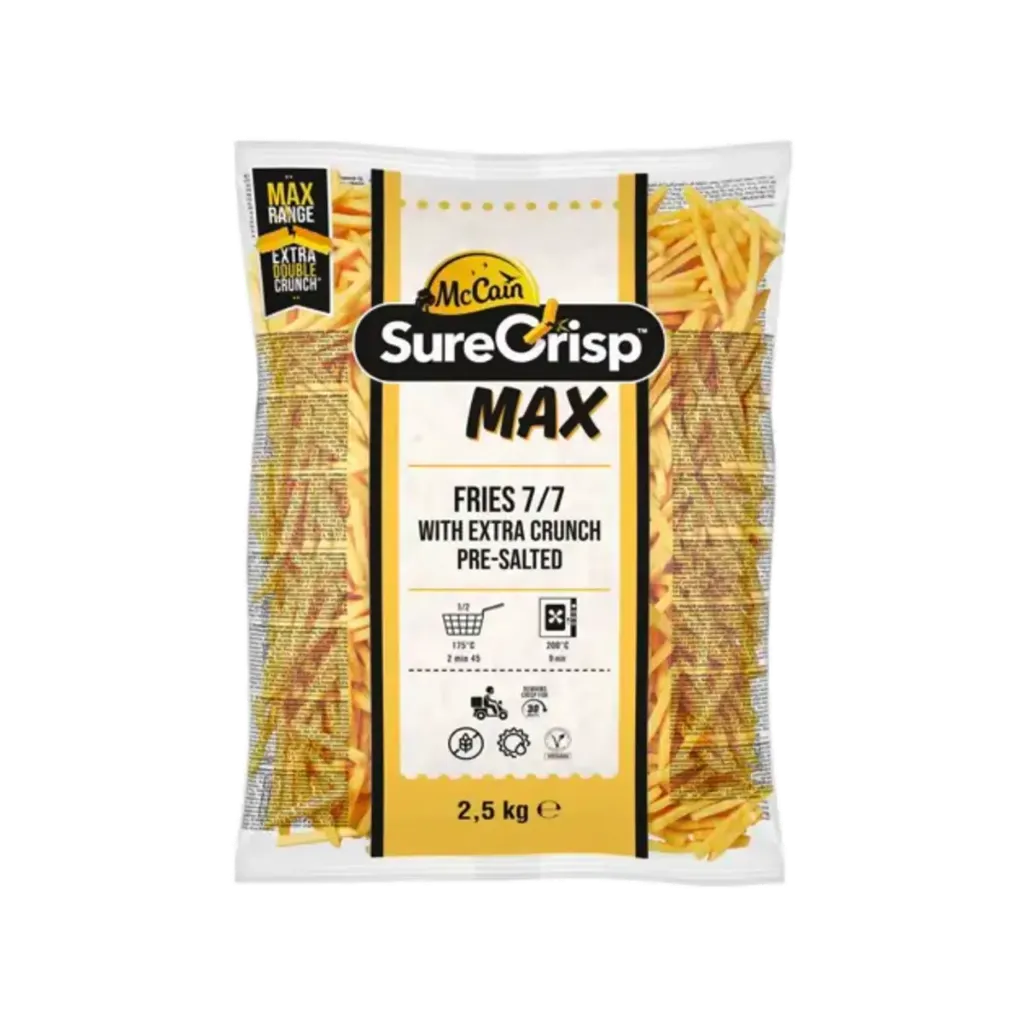 MCCAIN SURE CRISP MAX 7X7MM SKIN OFF-MCCN 2.5KG