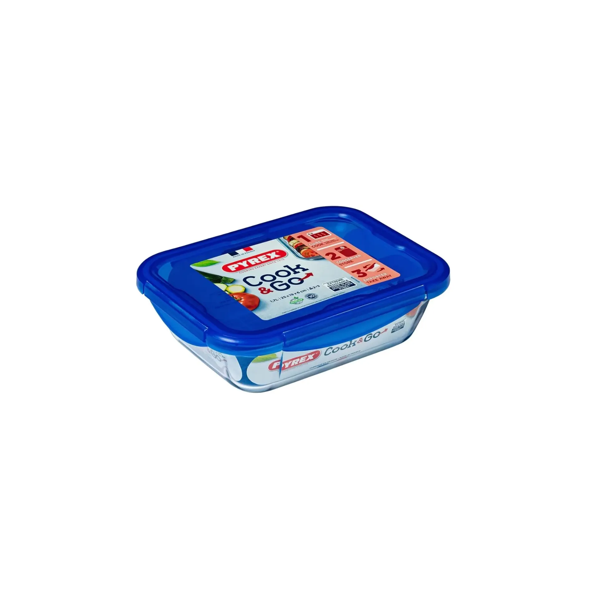 [281PG00-N] PYREX COOK & STORE RECLEAKPROOF W/ LID 0.8L - 20X15X5CM
