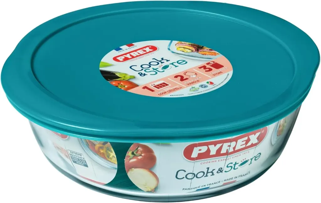 [208P000-N] PYREX COOK & STORE ROUND W/ LID 2.3L 26*23*8CM