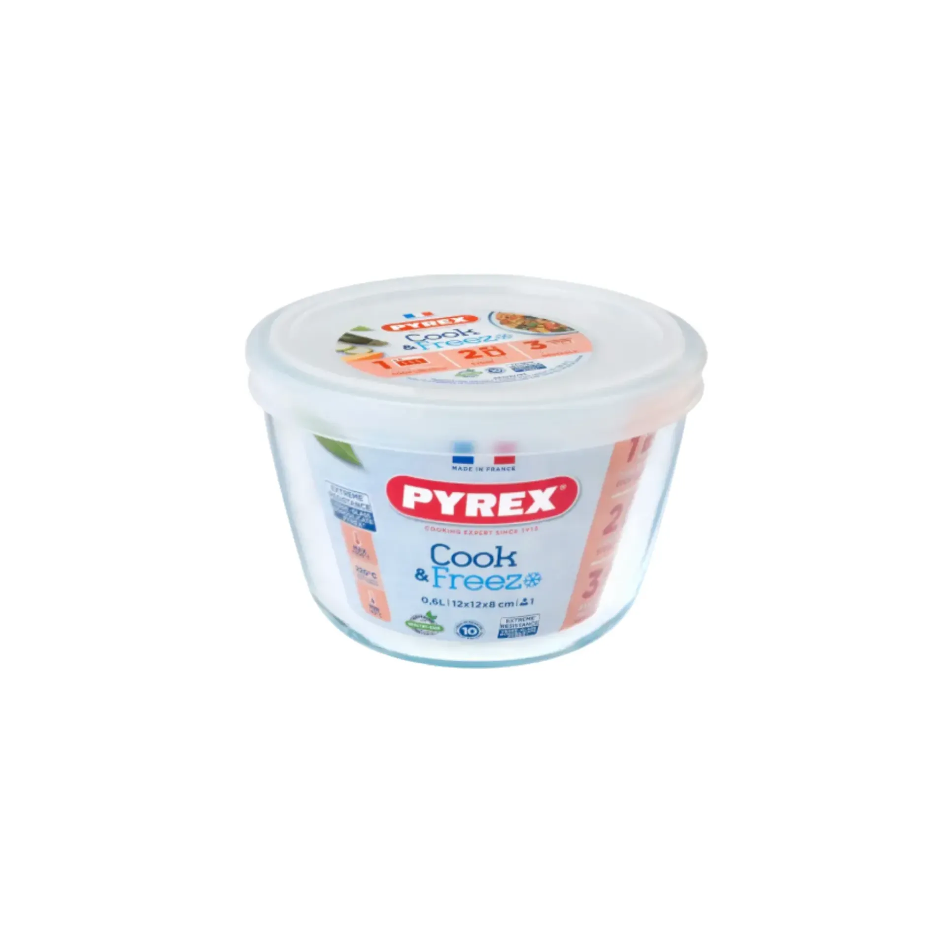 PYREX COOK & FREEZE ROUND DISH 0.6L