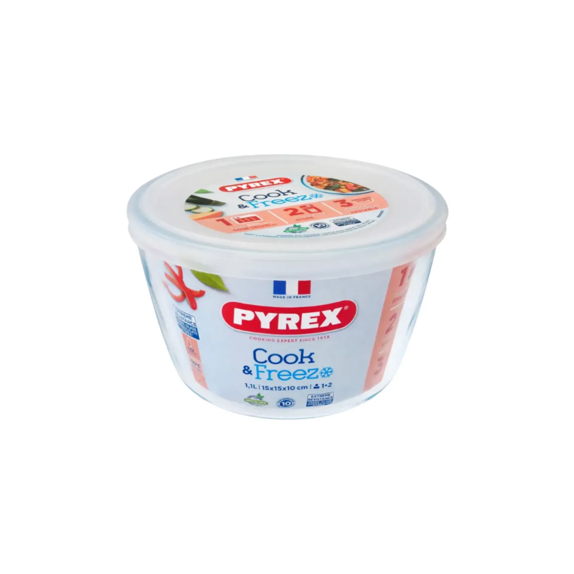 PYREX COOK & FREEZE ROUND DISH 1.1L