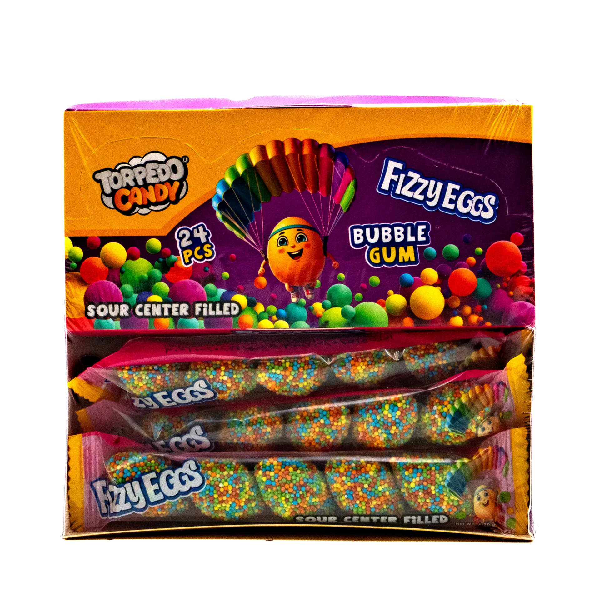 TORPEDO FIZZY EGGS BUBBLE GUM 24X20G