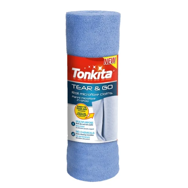 [TK28615] TONKITA TEAR&GO ROLL MICROFIBRE CLOTH 30X30CM 20PCS