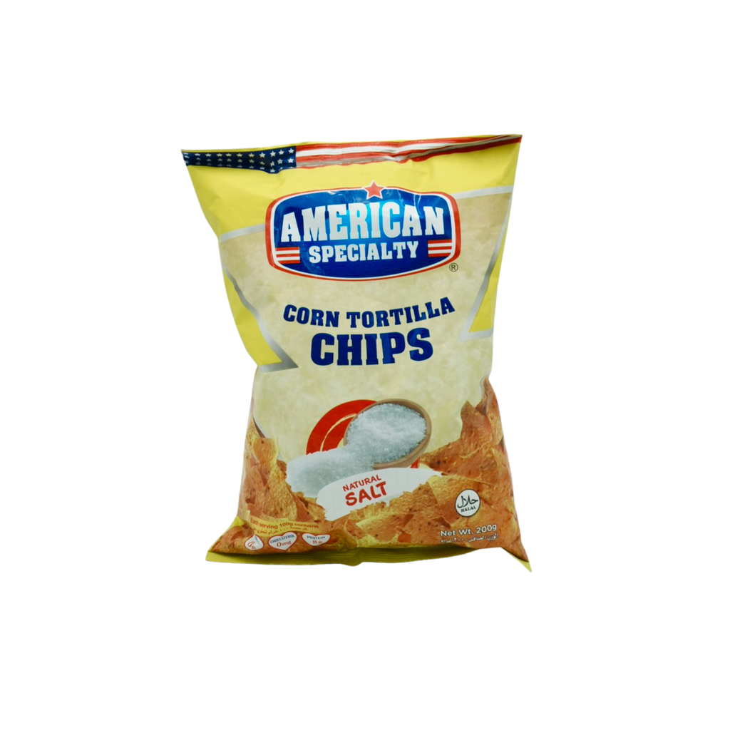 AMERICAN SPECIALTY CHIPS CORN TORTILLA SALTED NACHOS 200G