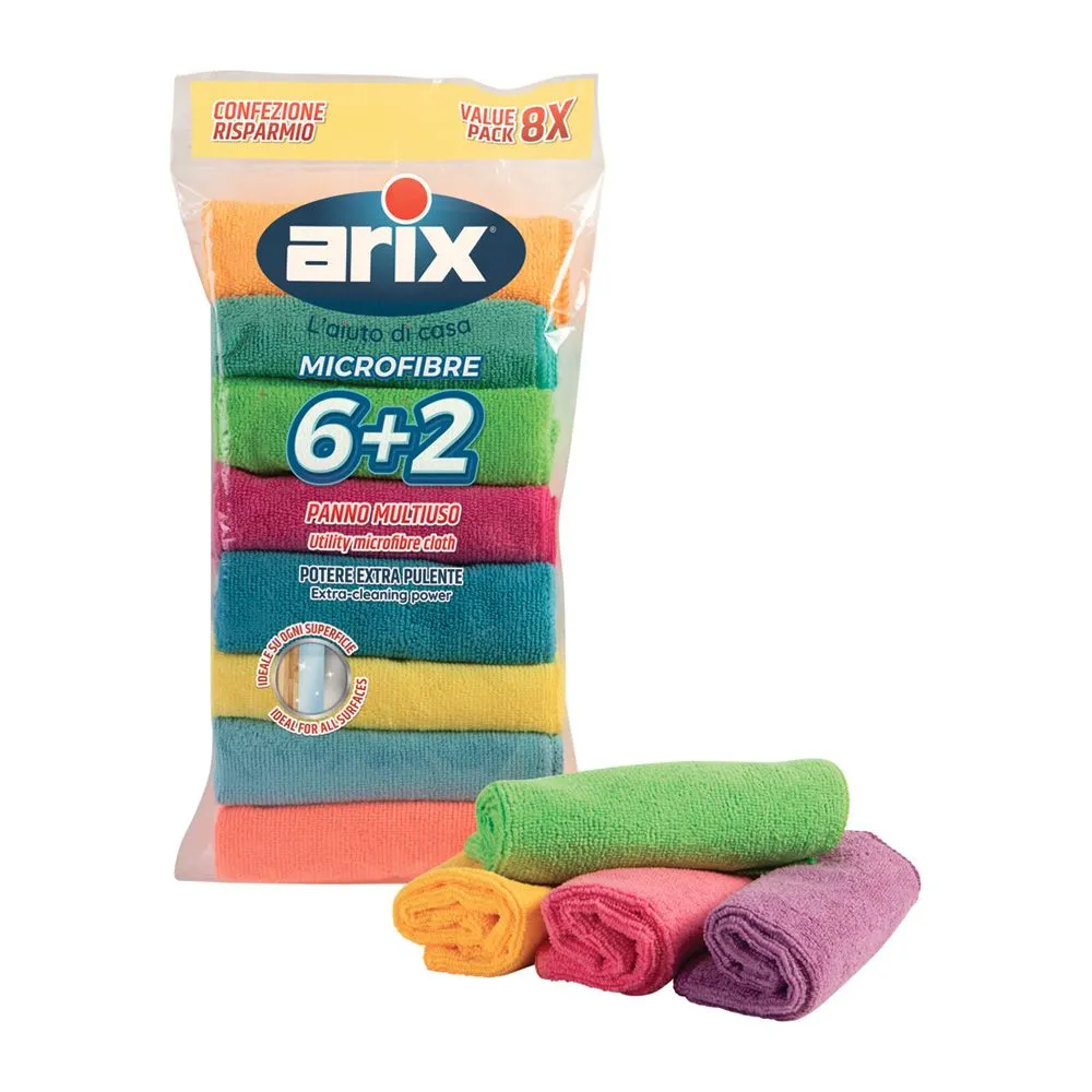 [28605-N] ARIX MICROFIBRE CLOTH ASS.COL 6+2