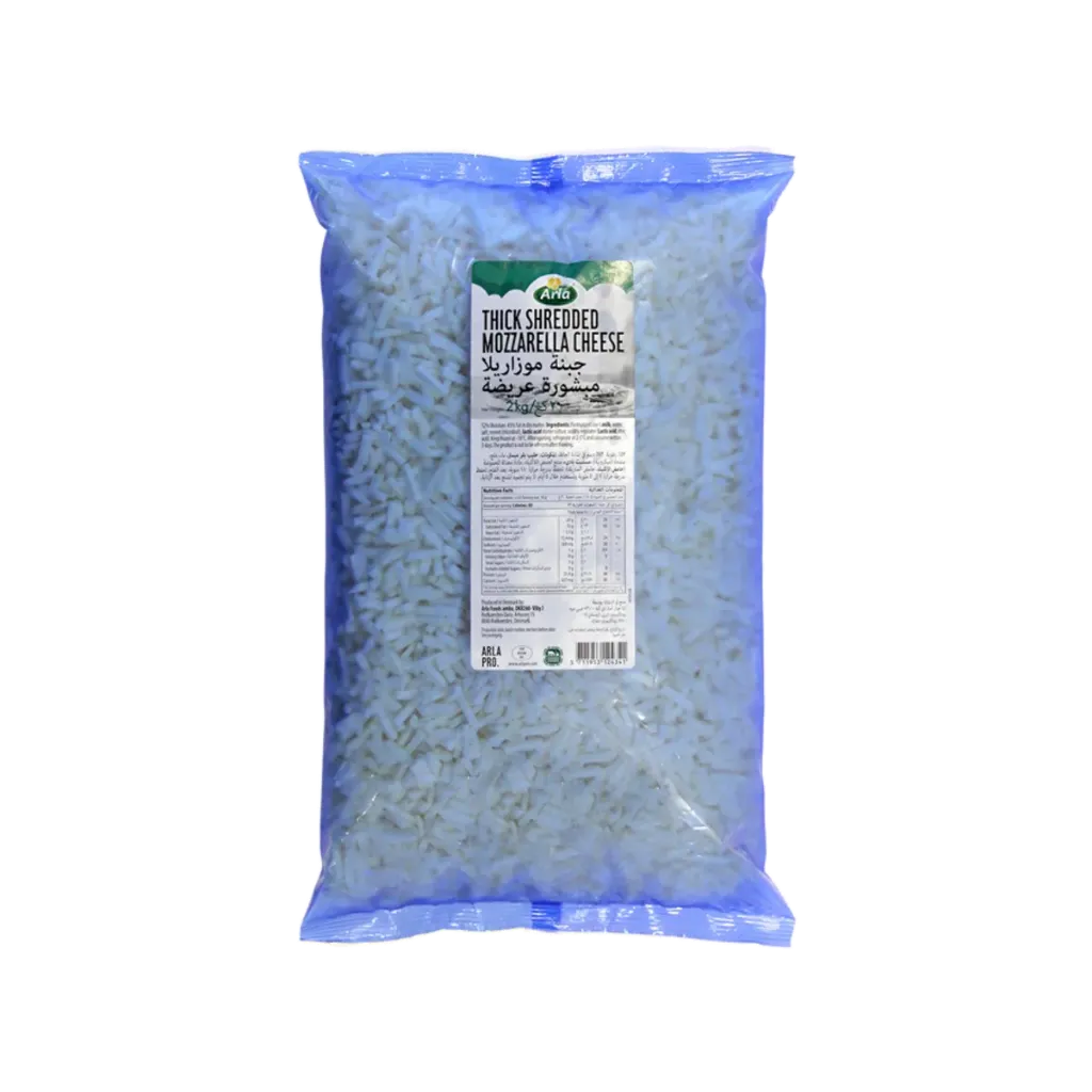 ARLA THICK SHREDDED MOZZARELLA CHEESE 2KG