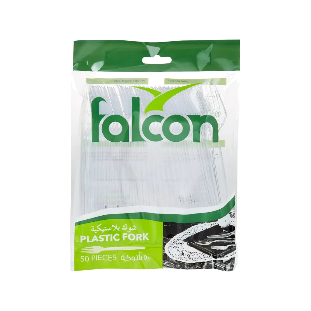 FALCON PLASTIC CLEAR FORK 5X50PC