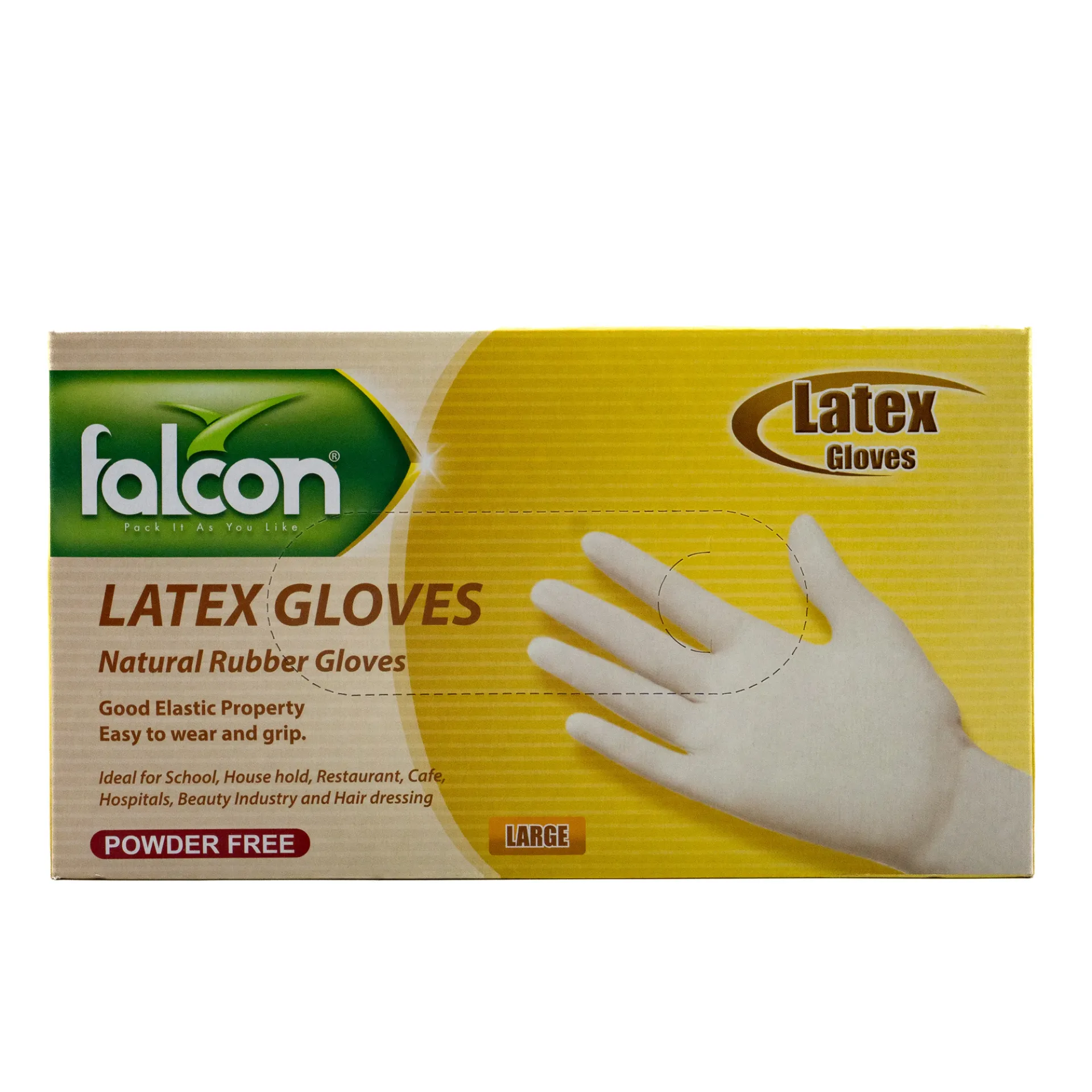 [203172] FALCON LATEX GLOVES POWDER FREE LARGE 100PCS