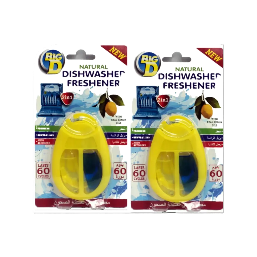 [BID-0091P] BIG D NATURAL DISHWASHER FRESHENER W/ LEMON OIL 2PKT