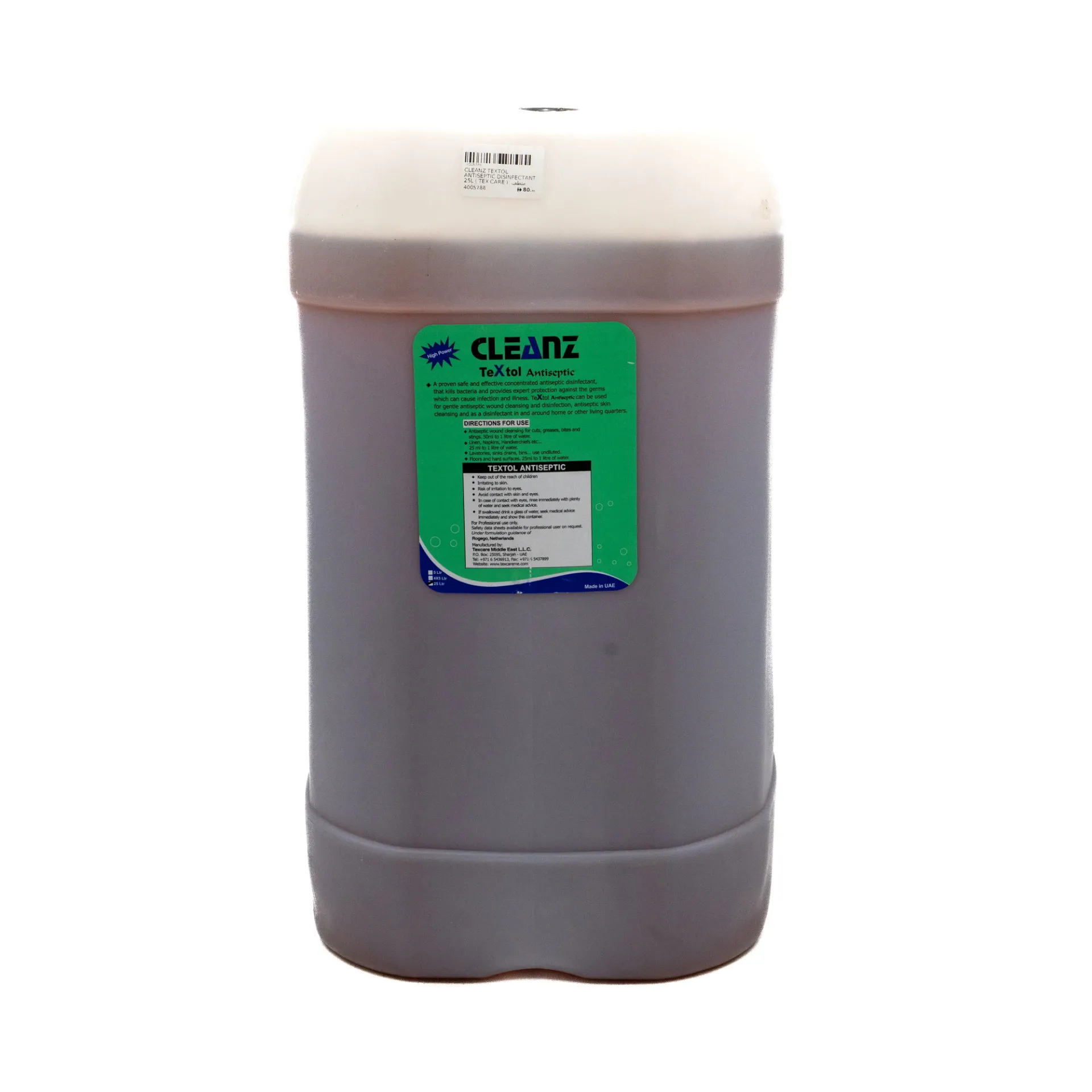 CLEANZ TEXTOL ANTISEPTIC DISINFECTANT 25L (TEX CARE)
