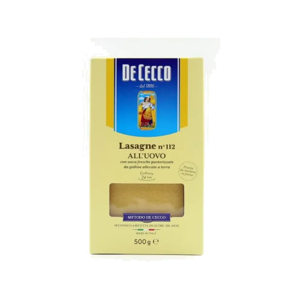 [10327] DE CECCO PASTA LASAGNE WHITE #112 500G