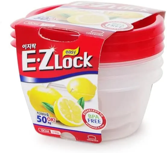 L&L EZ LOCK ROUND CONTANER 120ML 3PC