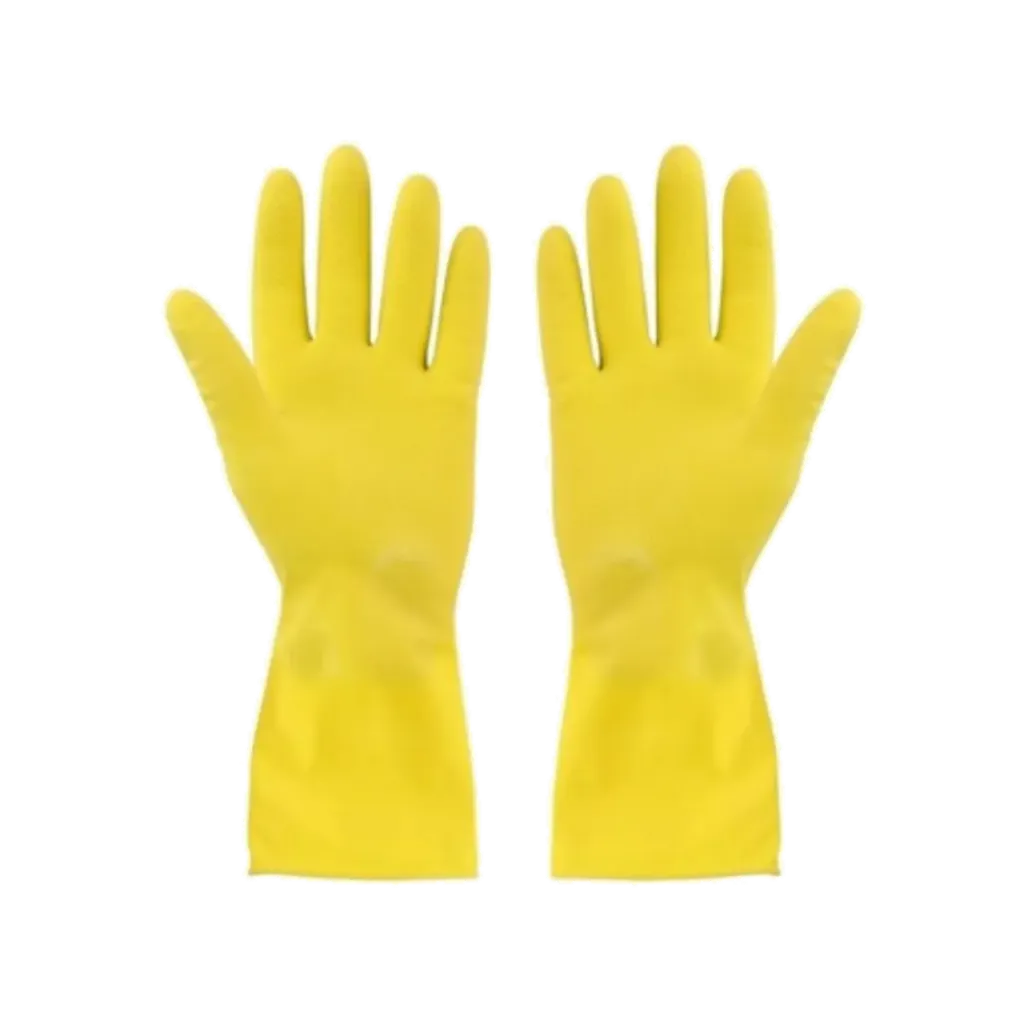 L&L YELLOW RUBBER GLOVES SMALL 31CM