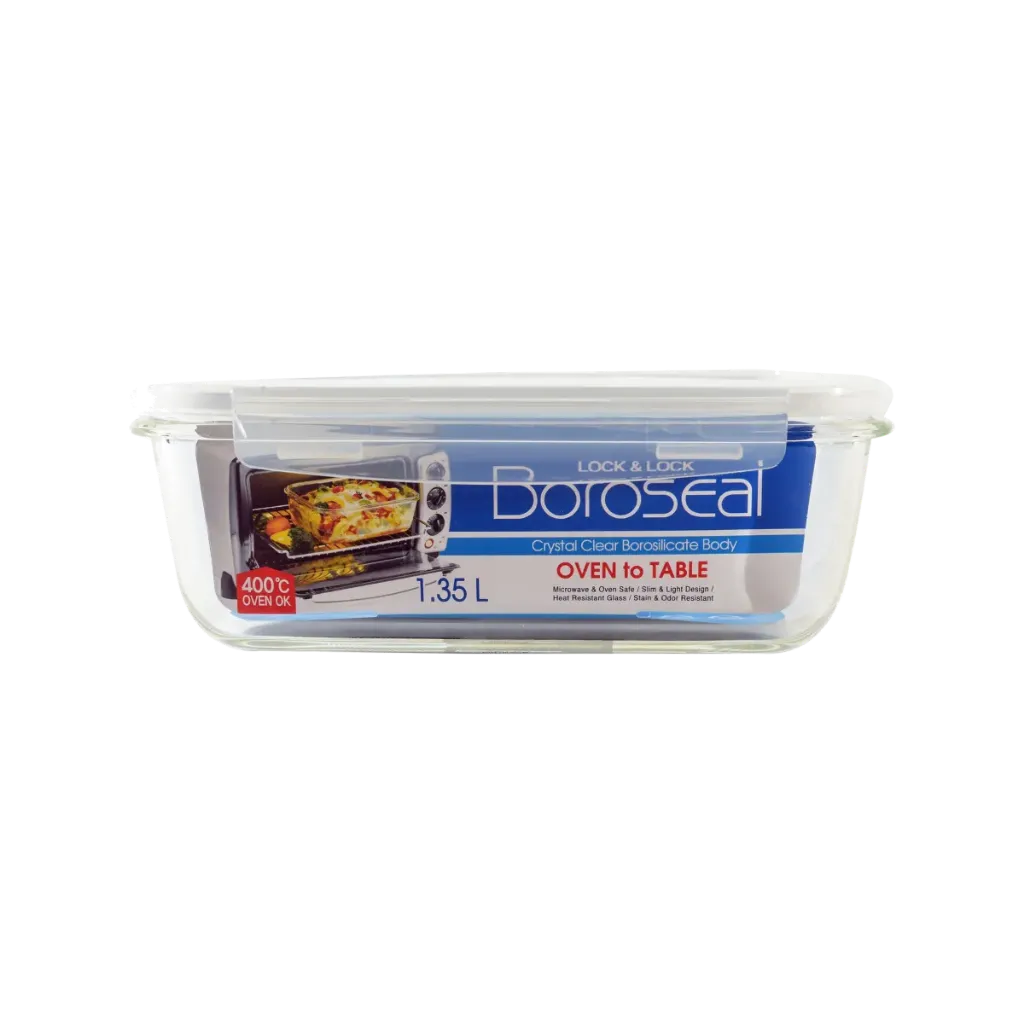 L&L OVEN GLASS RECTANGLE W/ LID 1.35L