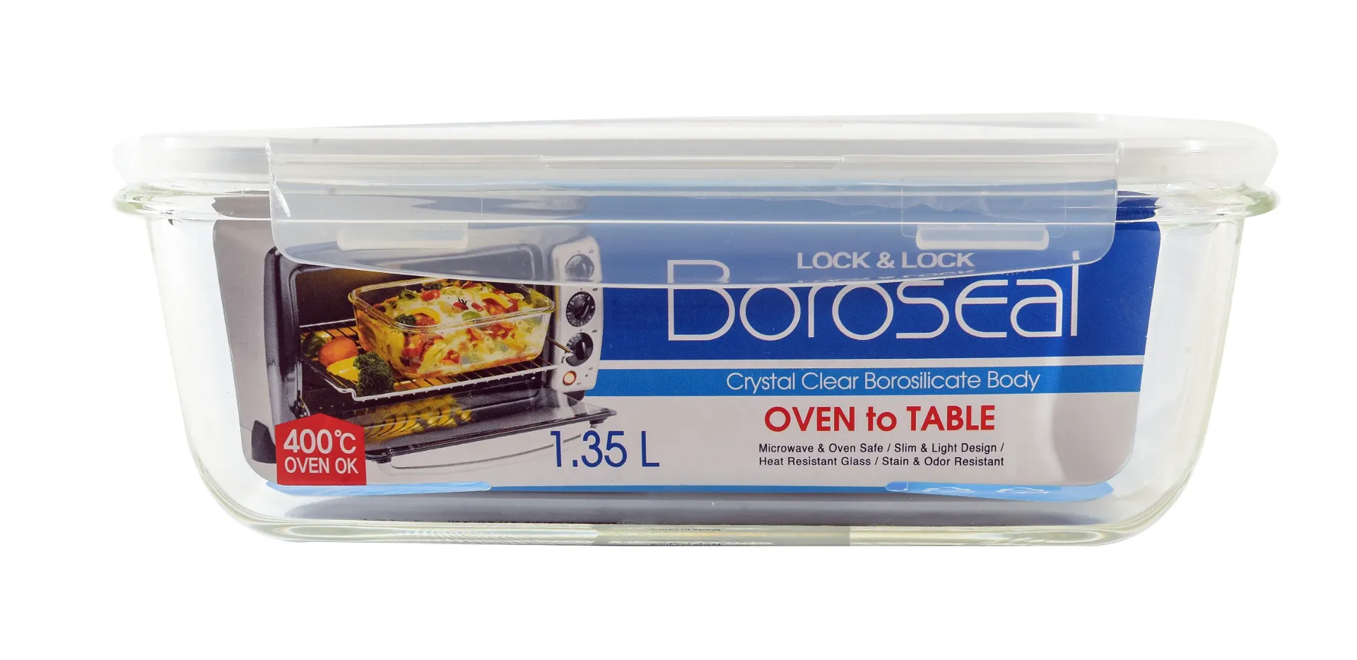 [LNL-0072 LLG 448 N] L&L OVEN GLASS RECTANGLE W/ LID 1.35L