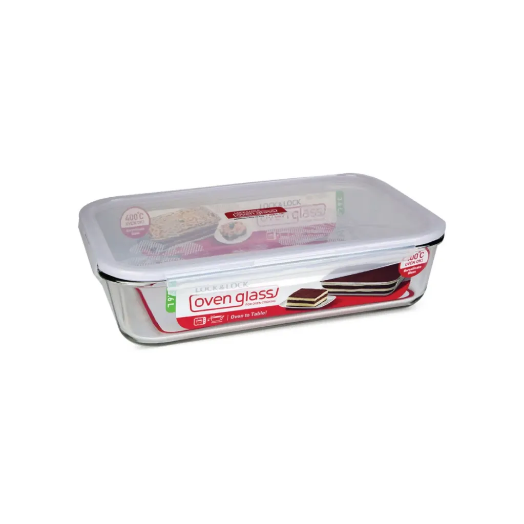 L&L OVEN GLASS RECTANGULAR W/ LID 3.6L