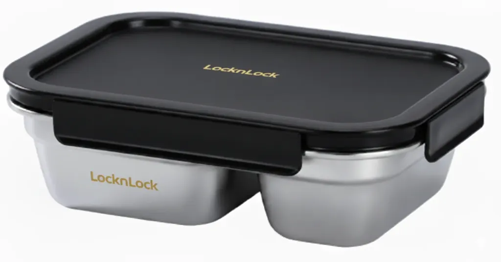 علبة غداء مستطيلة الشكل مع فاصل، سعة 1 لتر