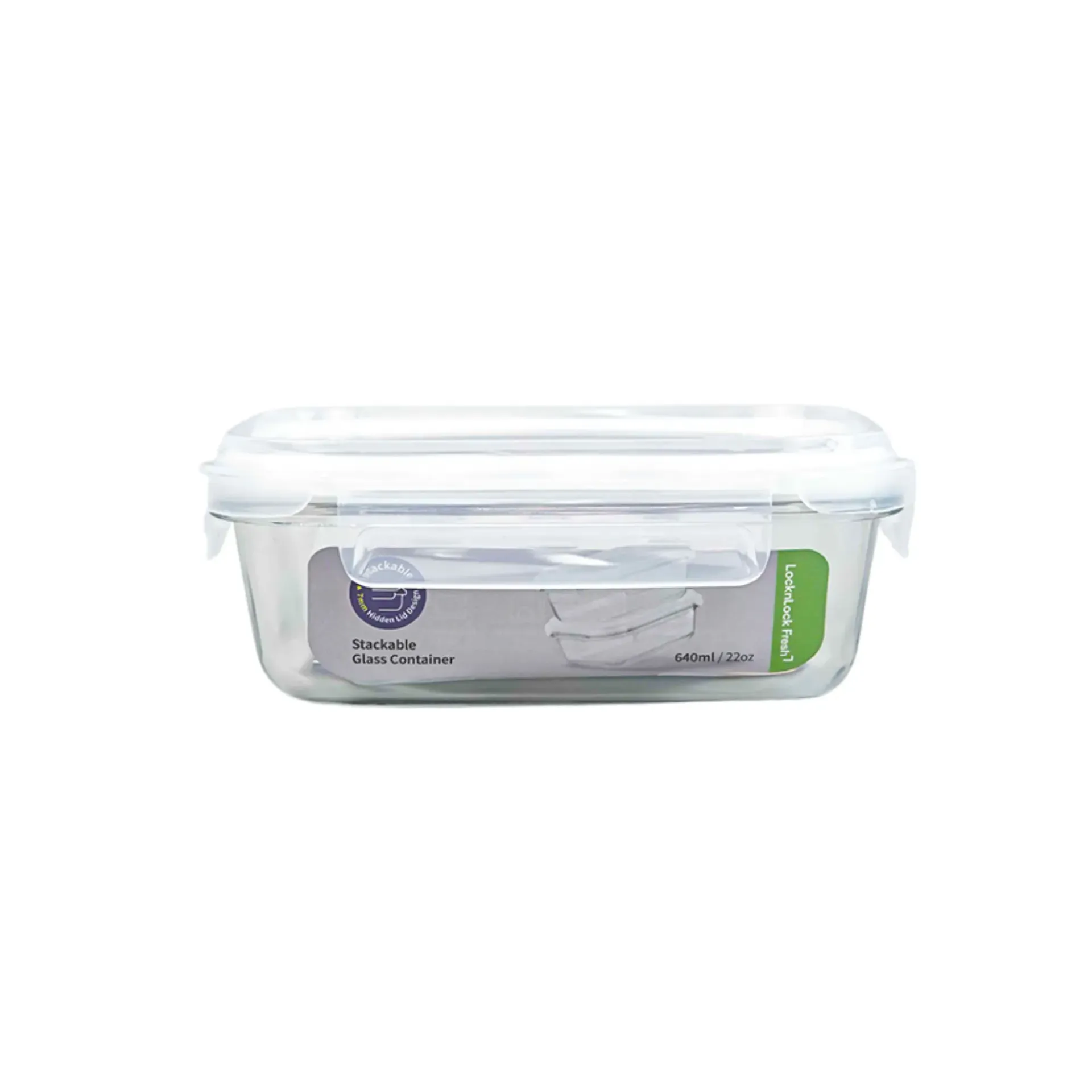 [LNL-0696] L&L RECTANGLE TEMPERED GLASS 640ML