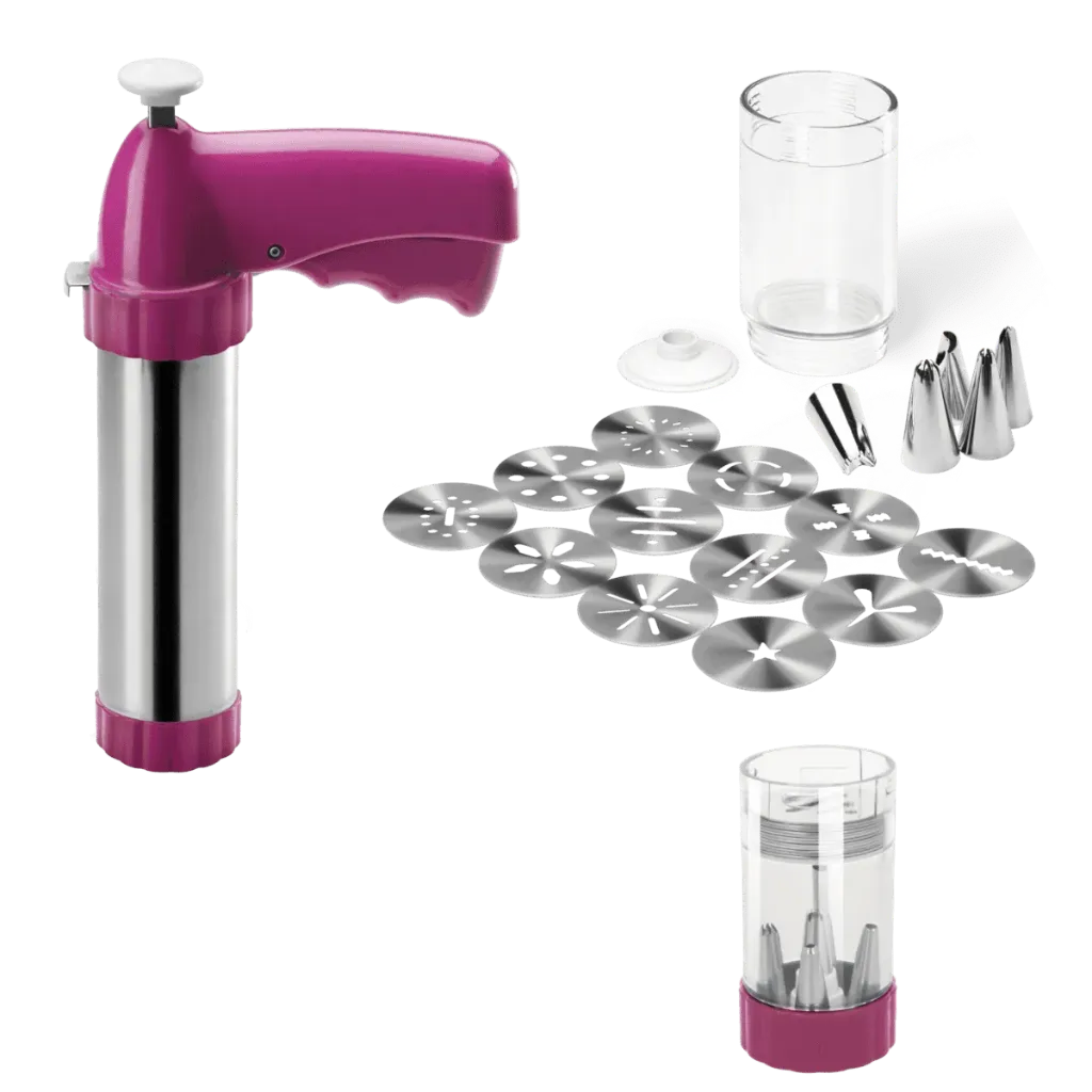 METALTEX COOKIE GUN AND ICING SET (5NOZZLES+12DISC)