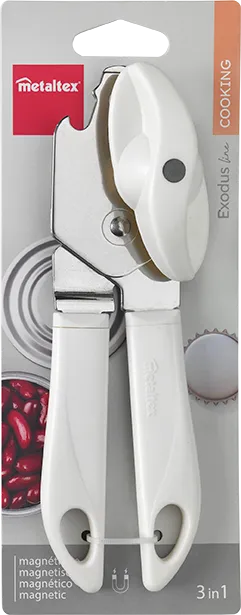 METALTEX STAINLESS STEEL CAN OPENER W/ MAGNET