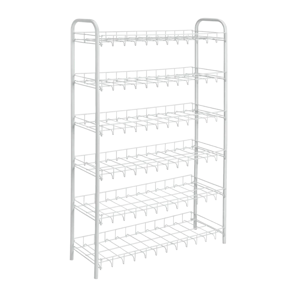[365505-N] METALTEX SHOE RACK 6-TIER 64X23 104CM WHITE