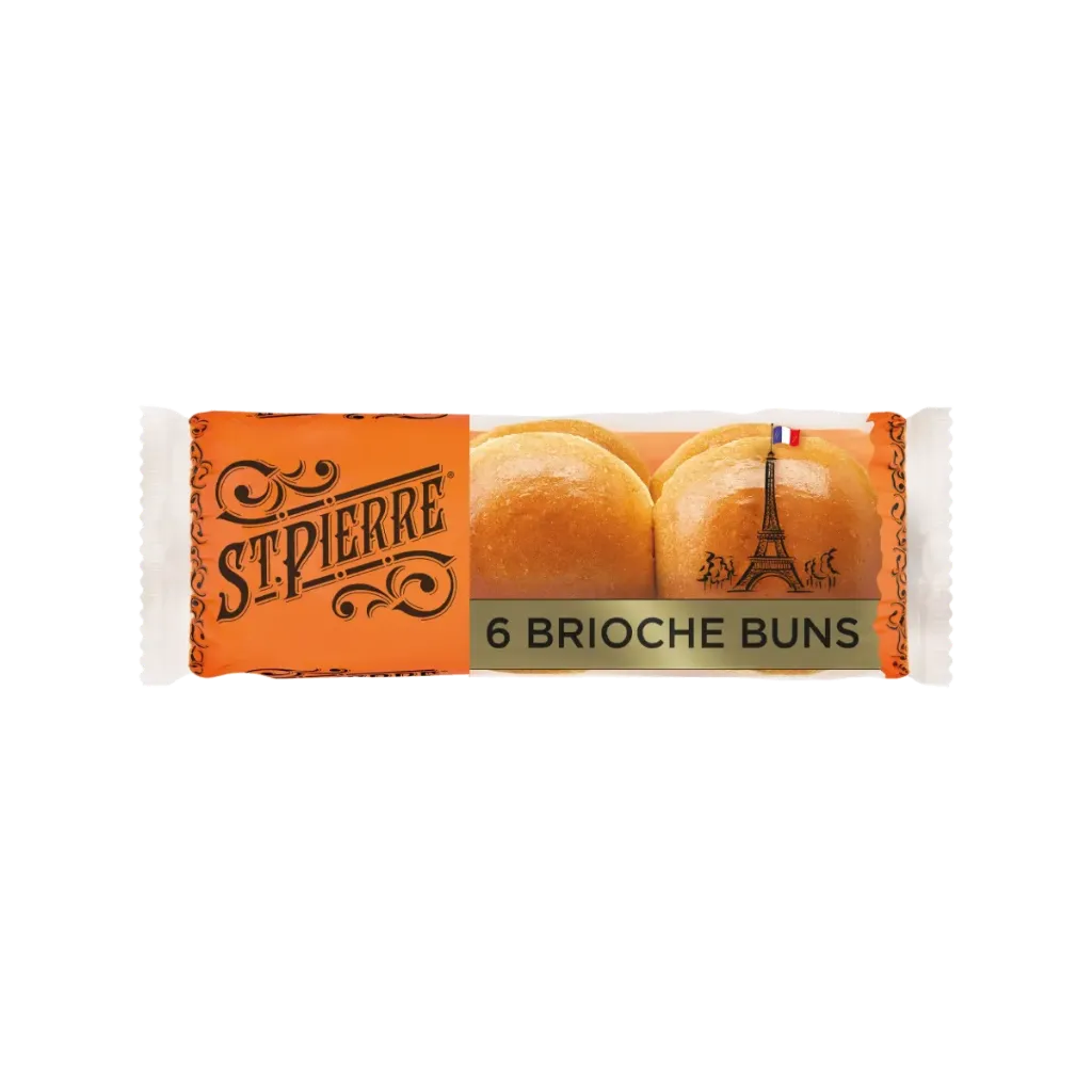 ST PIERRE BRIOCHE BURGER BUNS 6PCS 300G